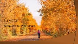  Presentation with fall foliage - Amazing theme having bike-cyclist-biking-in-fall backdrop and a gold colored foreground
