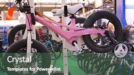  Presentation with exhibition - Beautiful theme featuring bike event - bicycle exhibition in showroom backdrop and a  colored foreground