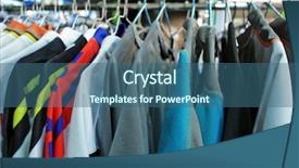  Presentation with artwork exhibition - Presentation featuring bike event - rack with clothes on bicycle background and a ocean colored foreground