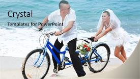  Presentation with tropical wedding - Amazing theme having bike event - wedding on the tropical beach backdrop and a  colored foreground