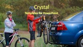  Presentation with mountain bike - Beautiful presentation theme featuring bike from bike rack backdrop and a tawny brown colored foreground