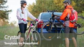  Presentation with mountain bike - PPT theme with bike from bike rack background and a gray colored foreground