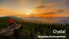  Presentation with women cycling - Cool new slide set with bike in autumn mountains backdrop and a black colored foreground