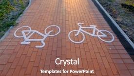  Presentation with roadway projects - PPT theme featuring bike lane on a roadway background and a violet colored foreground