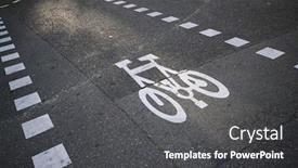  Presentation with bike - PPT layouts having bike-lane-sign-painted background and a dark gray colored foreground