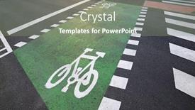  Presentation with bike - Cool new presentation theme with bike-lane-sign-painted backdrop and a gray colored foreground
