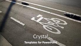  Presentation with bike - Theme consisting of bike-lane-sign-painted background and a dark gray colored foreground