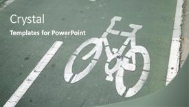 Presentation with bike - Presentation design enhanced with bike-lane-sign-painted background and a gray colored foreground