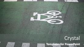  Presentation with bike - PPT theme enhanced with bike-lane-sign-painted background and a gray colored foreground
