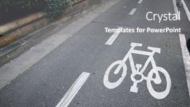  Presentation with bike - Presentation design consisting of bike-lane-sign-painted background and a gray colored foreground
