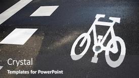  Presentation with bike - Amazing slide set having bike-lane-sign-painted backdrop and a dark gray colored foreground