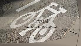  Presentation with bike - Presentation theme with bike-lane-sign-painted background and a light gray colored foreground