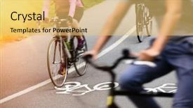  Presentation with bike - Presentation theme consisting of equipment for hunting with golden background and a tawny brown colored foreground.