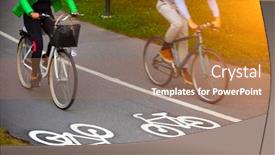  Presentation with bike - Cool new presentation theme with bike lane backdrop and a coral colored foreground