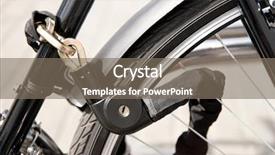  Presentation with bike - Slide set with bike locked with heavy chain background and a gray colored foreground