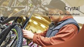  Presentation with maintenance - Cool new presentation theme with bike maintenance mechanic serviceman repairman backdrop and a  colored foreground