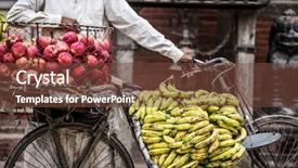  Presentation with street food - PPT theme enhanced with bike on a street background and a tawny brown colored foreground