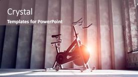  Presentation with bike - Theme consisting of bike-on-gray-concrete-wall background and a gray colored foreground