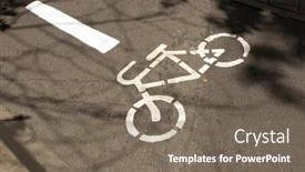  Presentation with asphalt - Presentation theme featuring bike-path-a-symbol background and a gray colored foreground
