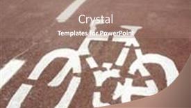  Presentation with bike - Presentation theme consisting of bike path background and a coral colored foreground