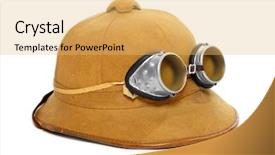  Presentation with destination - Cool new theme with bike rally - retro cork helmet for tropical backdrop and a yellow colored foreground