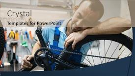  Presentation with repair - Presentation consisting of bike-repair-tired-repairman-sleeps background and a coral colored foreground