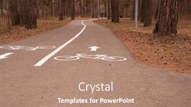  Presentation with road bike - PPT layouts featuring bike-road-in-the-park background and a coral colored foreground