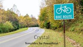  Presentation with route - PPT layouts enhanced with bike-route-sign-on-natchez background and a yellow colored foreground