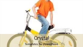  Presentation with bicycle - Presentation theme featuring black funny dog with old background and a dark gray colored foreground.