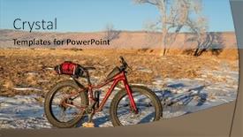  Presentation with touring - PPT theme enhanced with bike-touring-in-colorado-prairie background and a light blue colored foreground