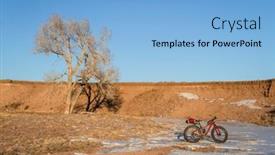  Presentation with touring - PPT theme consisting of bike-touring-in-colorado-prairie background and a light blue colored foreground