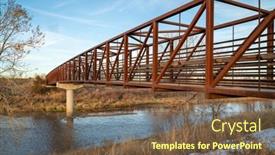  Presentation with colorado - Slide set having bike-trail-and-a-footbridge background and a tawny brown colored foreground