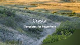  Presentation with trail - PPT theme featuring bike-trail-in-a-grassland background and a gray colored foreground