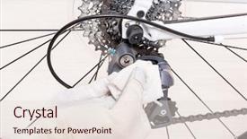  Presentation with new season - Beautiful PPT layouts featuring bike wash - preparing bicycle for a new backdrop and a lemonade colored foreground