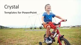  Presentation with bike - Slide deck enhanced with bike with bicycle training background and a cream colored foreground