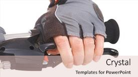  Presentation with brake - PPT theme with biker hand pushing brake lever background and a lemonade colored foreground