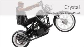  Presentation with wheel - Presentation theme consisting of biker-riding-a-chopper background and a white colored foreground