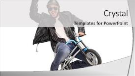  Presentation with childish - Beautiful PPT theme featuring biker riding a small childish backdrop and a light gray colored foreground
