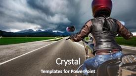  Presentation with bavaria - Presentation having biker girl on a motorcycle background and a dark gray colored foreground