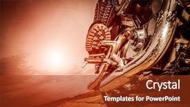  Presentation with girl design - Slides featuring design technology - biker girl riding background and a tawny brown colored foreground