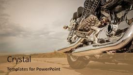  Presentation with motorcycle - Audience pleasing slide deck consisting of chopper - biker girl riding backdrop and a coral colored foreground