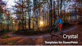  Presentation with mountain bike - Slide set enhanced with flows - mountain biker riding on bike background and a wine colored foreground