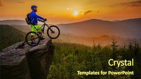  Presentation with mountain bike - Presentation consisting of motocicle - mountain biker riding on bike background and a tawny brown colored foreground