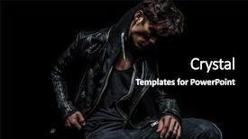  Presentation with leather - Beautiful slide deck featuring side view of a man backdrop and a black colored foreground