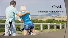  Presentation with bikers - Audience pleasing presentation design consisting of bikers holding a map czech backdrop and a light blue colored foreground