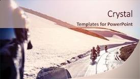  Presentation with bikers - Audience pleasing PPT theme consisting of bikers on snowy road backdrop and a lemonade colored foreground