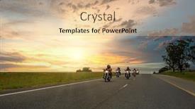  Presentation with bikers - Theme with bikers-on-the-highway-freedom background and a lemonade colored foreground