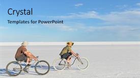  Presentation with bikers - Slide deck consisting of bikers ride on white salt background and a  colored foreground