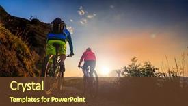  Presentation with activity - Slide deck consisting of bikes at sunset mountains forest background and a tawny brown colored foreground