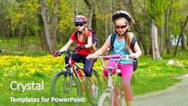  Presentation with save girl child - Presentation having bikes bicyclist girl girls wearing background and a tawny brown colored foreground